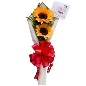 Bouquet de 2 girasoles y follaje