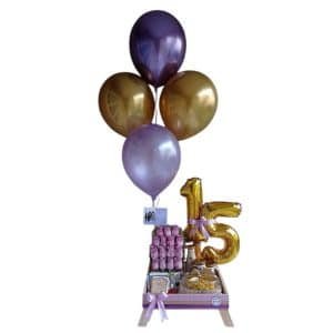 Desayuno Floral – Sorpresa con 15 Rosas, Omelette y Globos