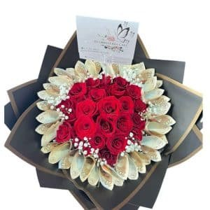 Buchón Personalizable – 24 Rosas con Opción de Billetes